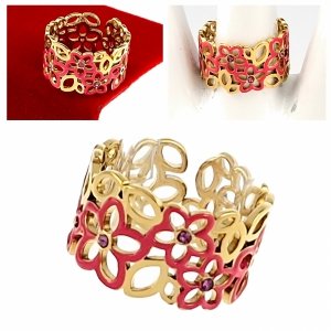 Ring 18,30 mm, goldener Edelstahl