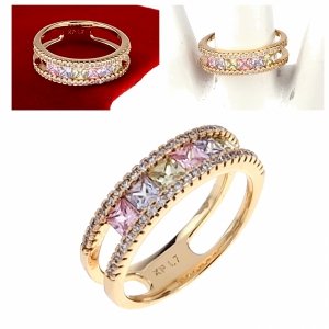 Goldring 18,60 mm. vergoldete Verlobung Xuping 