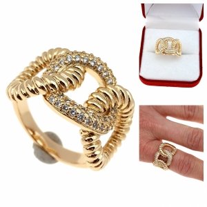Goldring 18,60 mm. vergoldete Verlobung Xuping