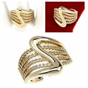 Goldring 17,00 mm. vergoldete Verlobung Xuping