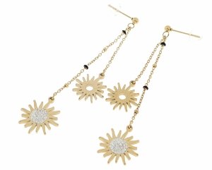 goldene Ohrringe aus Edelstahl