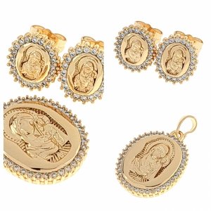 Gold vergoldet Set 18 Karat Ohrringe Anhänger Xuping