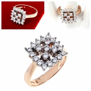 Goldring 18,60 mm. vergoldete Verlobung Xuping