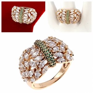 Goldring 18,60 mm. vergoldete Verlobung Xuping