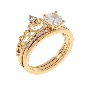 gold ring 17,00mm. gold-plated engagement xuping