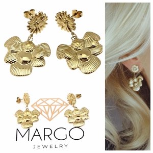 gold earrings made of stainless steel