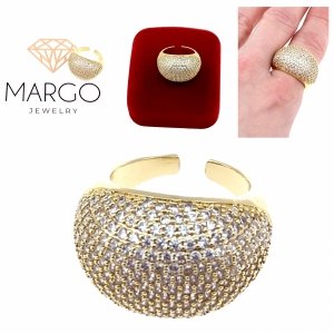 gold ring 17,00mm. gold-plated engagement xuping