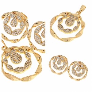 18k gold plated set pendant earrings xuping
