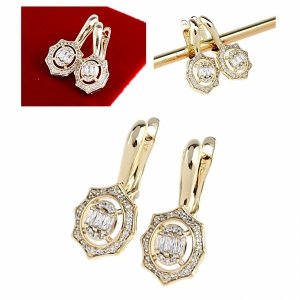 gold plated earrings with exclusive cubic zirconia