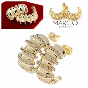 gold plated earrings with exclusive cubic zirconia