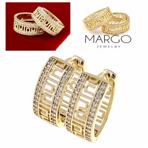 gold plated earrings with exclusive cubic zirconia