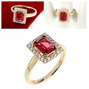 gold ring 18,60mm. gold-plated engagement xuping 
