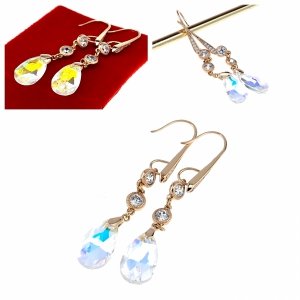 exclusive swarovski gold-plated earrings