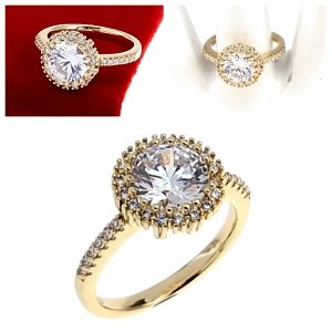 gold ring 18,60mm. gold-plated engagement xuping