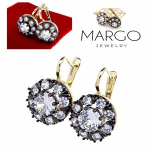 gold plated earrings with exclusive cubic zirconia