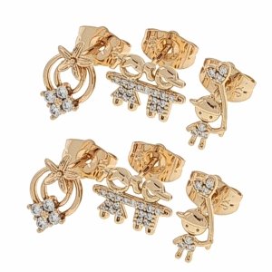 gold plated earrings with exclusive cubic zirconia