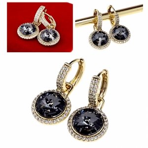 gold plated earrings with exclusive cubic zirconia