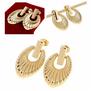 gold plated earrings with exclusive cubic zirconia