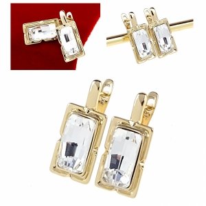 gold plated earrings with exclusive cubic zirconia