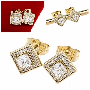 gold plated earrings with exclusive cubic zirconia