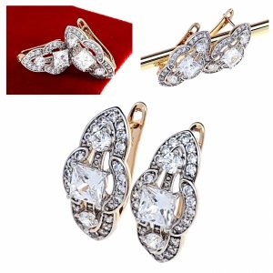 exclusive swarovski gold-plated earrings 