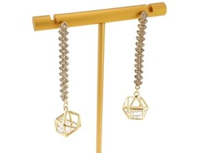 gold plated earrings with exclusive cubic zirconia