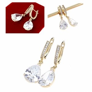 gold plated earrings with exclusive cubic zirconia
