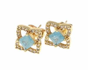 gold plated earrings with exclusive cubic zirconia