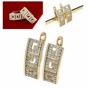 gold plated earrings with exclusive cubic zirconia