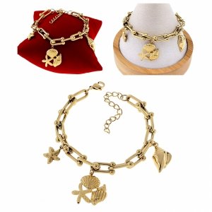BRACELET GOLD CELEBRITY STAINLESS STEEL
