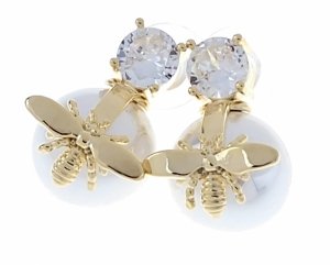 gold plated earrings with exclusive cubic zirconia