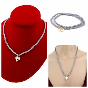 Necklace with sparkling glass crystals on a jewelry elastic chain