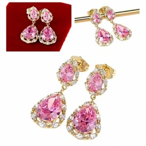 gold plated earrings with exclusive cubic zirconia