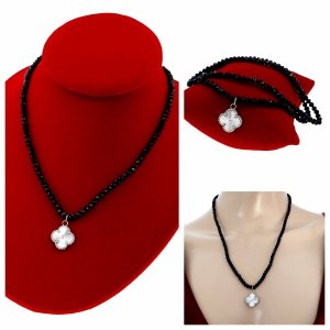 Necklace with sparkling glass crystals on a jewelry elastic chain