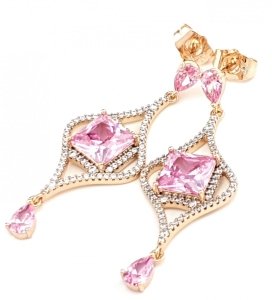 gold plated earrings with exclusive cubic zirconia