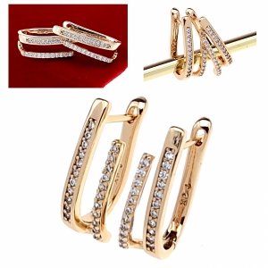 exclusive swarovski gold-plated earrings