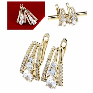 gold plated earrings with exclusive cubic zirconia