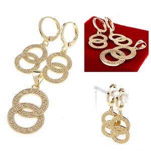 18k gold plated set pendant earrings xuping