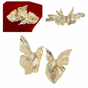 gold plated earrings with exclusive cubic zirconia