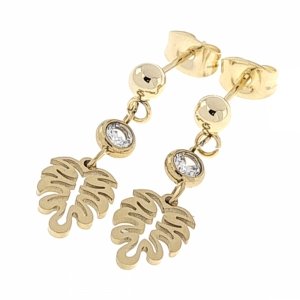 gold earrings made of stainless steel