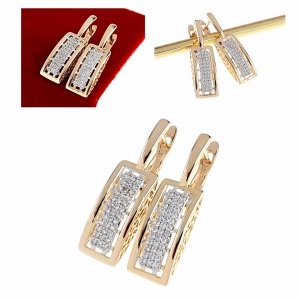 gold plated earrings with exclusive cubic zirconia