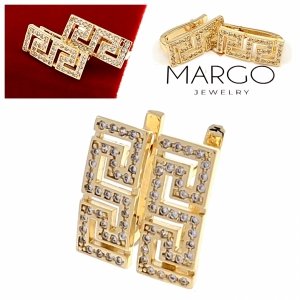 gold plated earrings with exclusive cubic zirconia