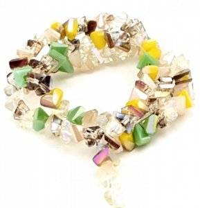 Glass beads faceted strands