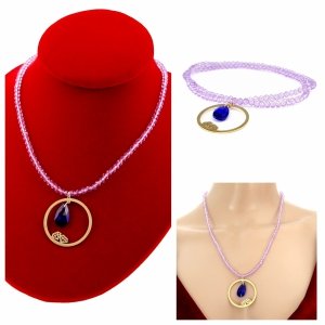 Necklace with sparkling glass crystals on a jewelry elastic chain