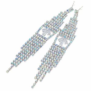 EARRINGS GOLD LONG ZIRCONIA WEDDING WEDDING