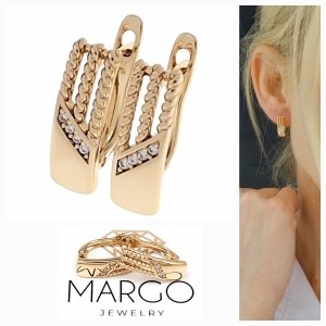gold plated earrings with exclusive cubic zirconia