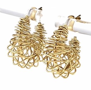 gold earrings made of stainless steel