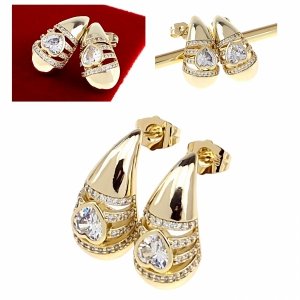 gold plated earrings with exclusive cubic zirconia