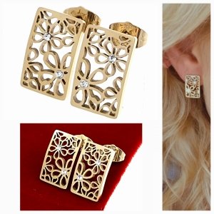 gold earrings made of stainless steel 