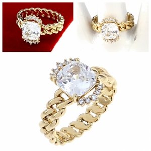 gold ring 18,60mm. gold-plated engagement xuping